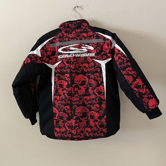 coldwave snowmobile jacket Racing Red Skull Youth 14 Kids Winter Sports Full zip - Picture 6 of 8